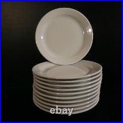 11 assiettes rondes dessert céramique porcelaine blanche art déco table N4644