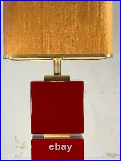 1970 GRANDE LAMPE LAQUE ART-DECO POST-MODERNISTE SHABBY-CHIC Mahey Pergay Jansen