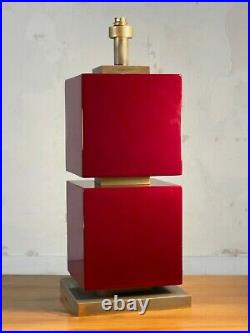 1970 GRANDE LAMPE LAQUE ART-DECO POST-MODERNISTE SHABBY-CHIC Mahey Pergay Jansen