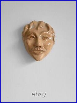 1990 Masque Visage Ceramique Sculpture Art-deco Shabby-chic Neo-classique