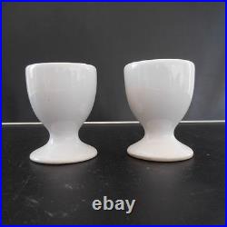 2 coquetiers en céramique porcelaine vintage art-déco fait main