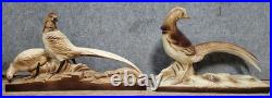 2 groupes de sculptures de faisans en céramique émaillées époque Art Déco