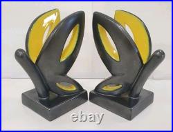 2 serre livre bougeoirs papillon cab ceramique faience art deco zoomorphe