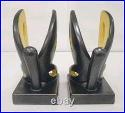 2 serre livre bougeoirs papillon cab ceramique faience art deco zoomorphe