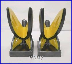 2 serre livre bougeoirs papillon cab ceramique faience art deco zoomorphe