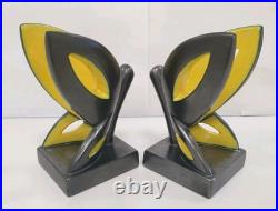 2 serre livre bougeoirs papillon cab ceramique faience art deco zoomorphe