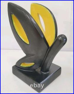 2 serre livre bougeoirs papillon cab ceramique faience art deco zoomorphe