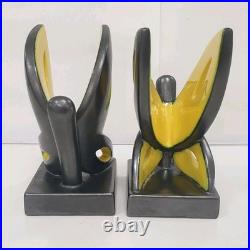 2 serre livre bougeoirs papillon cab ceramique faience art deco zoomorphe