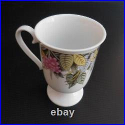 2 tasses muges café céramique porcelaine vintage déco art nouveau Corée N4212