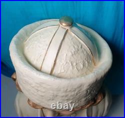 39 cm sculpture buste bernard bloch 19 eme majolique art deco nouveau jugendstil