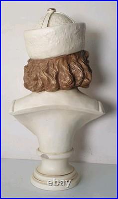 39 cm sculpture buste bernard bloch 19 eme majolique art deco nouveau jugendstil