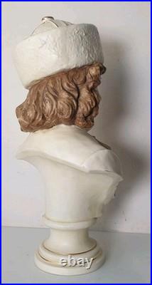 39 cm sculpture buste bernard bloch 19 eme majolique art deco nouveau jugendstil