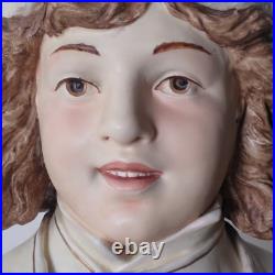 39 cm sculpture buste bernard bloch 19 eme majolique art deco nouveau jugendstil