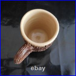 5 tasses céramique faïence barbotine fait main art nouveau déco PN France N3081