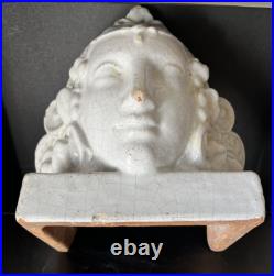ANCIENNE SCULPTURE STATUETTE CERAMIQUE FAIENCE Kachelofen ALSACE poêle ART DÉCO