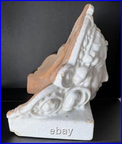 ANCIENNE SCULPTURE STATUETTE CERAMIQUE FAIENCE Kachelofen ALSACE poêle ART DÉCO