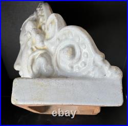 ANCIENNE SCULPTURE STATUETTE CERAMIQUE FAIENCE Kachelofen ALSACE poêle ART DÉCO