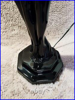 ART DECO veilleuse lampe de salon sculpture femme Céramique Noire