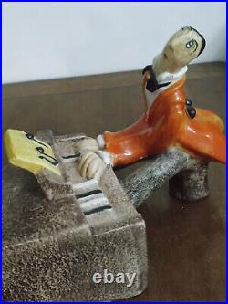 Alf Gaudenzi / le pianiste / signé MGA / Sculpture en Céramique / Art Déco 1930