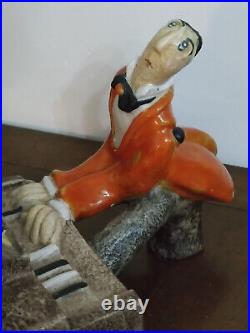 Alf Gaudenzi / le pianiste / signé MGA / Sculpture en Céramique / Art Déco 1930