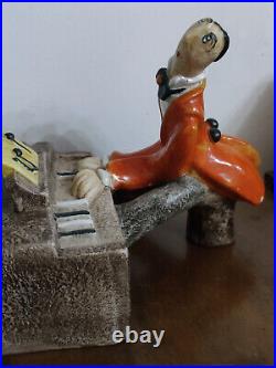 Alf Gaudenzi / le pianiste / signé MGA / Sculpture en Céramique / Art Déco 1930