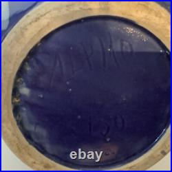 Alphonse Mouton Grand Vase Signé Alpho céramique bleu Français Art Déco 1930 Alphonse Mouton Grand Vase Signé Alpho céramique bleu Français Art Déco 1930