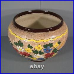 Ancien Grand Cache Pot Céramique Style Art Déco Signé Massier Vallauris