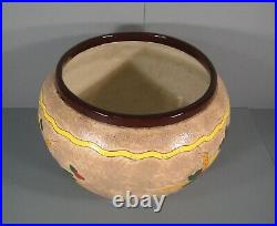 Ancien Grand Cache Pot Céramique Style Art Déco Signé Massier Vallauris
