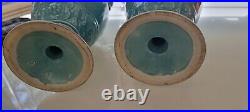 Ancien Paire De vases art déco céramique Antique Vase blue Flower Pot Ceramics