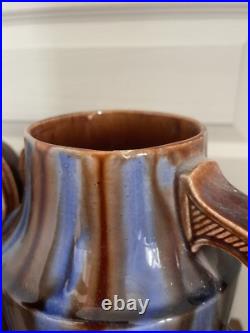 Ancien Paire Vase Céramique Emaillée Amphore Art Déco VIERZON Louis Gueule
