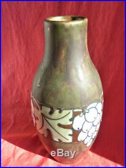 Ancien Vase Bosh Keramis La Louvière Grès Années 30 Art Déco Céramique Émaillée