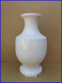 Ancien grand vase céramique art déco en craquelé coquille d oeuf 1930 ht 33 cm Ancien grand vase céramique art déco en craquelé coquille d oeuf 1930 ht 33 cm