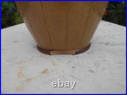 Ancien grand vase en céramiques Art Nouveau Déco signé De Lamazière h. 41,3 cm