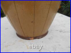 Ancien grand vase en céramiques Art Nouveau Déco signé De Lamazière h. 41,3 cm