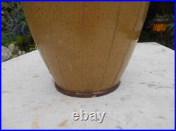 Ancien grand vase en céramiques Art Nouveau Déco signé De Lamazière h. 41,3 cm