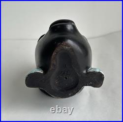 Ancien statue céramique art deco tête femme africaine signé Léopold Anzengruber