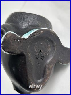 Ancien statue céramique art deco tête femme africaine signé Léopold Anzengruber