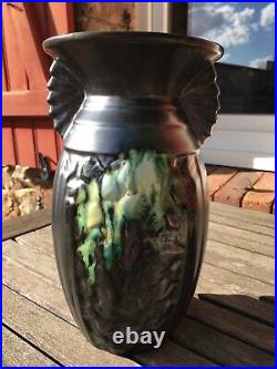 Ancien vase art deco moderniste céramique belgique belgian vase