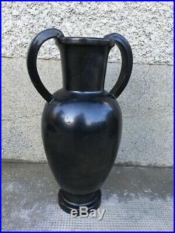 Ancien vase ceramique noire style bonifas art deco moderniste