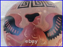 Ancien vase decor grec femme Nue STAUFFER BERN céramique nude woman art déco