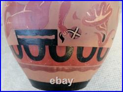 Ancien vase decor grec femme Nue STAUFFER BERN céramique nude woman art déco