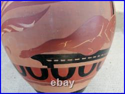 Ancien vase decor grec femme Nue STAUFFER BERN céramique nude woman art déco