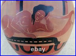 Ancien vase decor grec femme Nue STAUFFER BERN céramique nude woman art déco