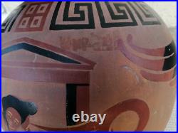 Ancien vase decor grec femme Nue STAUFFER BERN céramique nude woman art déco