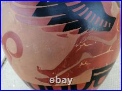 Ancien vase decor grec femme Nue STAUFFER BERN céramique nude woman art déco