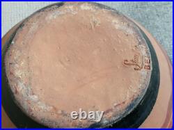 Ancien vase decor grec femme Nue STAUFFER BERN céramique nude woman art déco