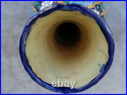 Ancien vase émaux 1930 céramique souvenir Alger art déco style longwy