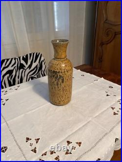 Ancien vase en céramique Art-déco, décors marmoréen émaillé