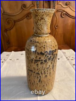Ancien vase en céramique Art-déco, décors marmoréen émaillé