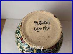 Ancien vase en céramique M. Petitjean Alger 1930